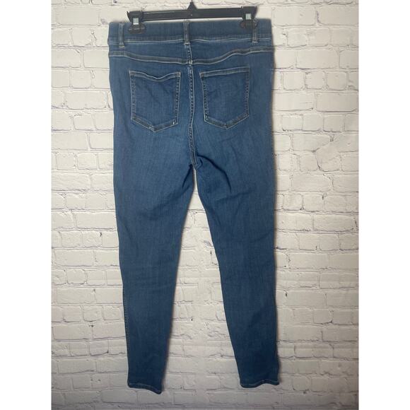 Spanx High Waisted Stretch Pull On Medium Wash Skinny Denim Womens Size M - Picture 4 of 5